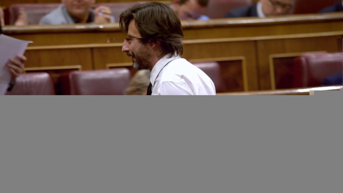 Pablo Iglesias y Rafael Mayoral, en el Congreso.-DAVID CASTRO
