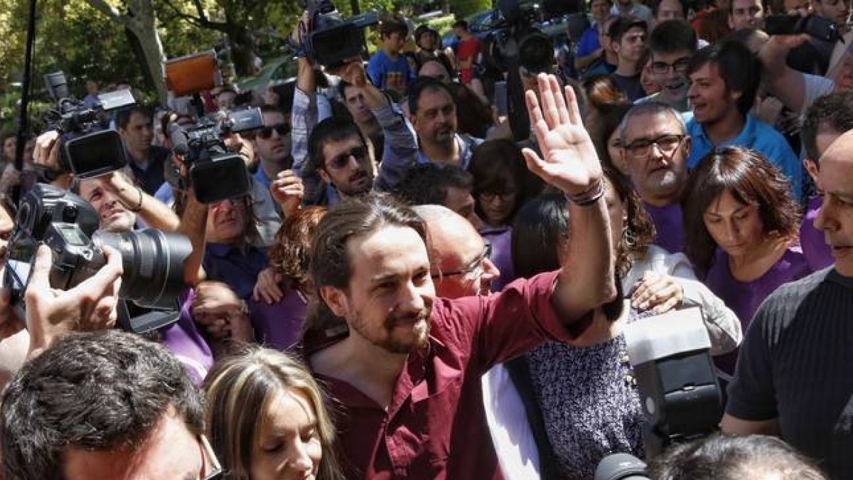 El líder de Podemos, Pablo Iglesias, este viernes en Valencia.-Foto: MIGUEL LORENZO