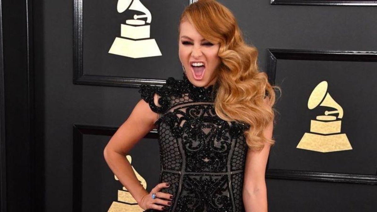 La cantante Paulina Rubio, en los Grammy, el pasado 12 de febrero en Los Ángeles.-Steve Granitz