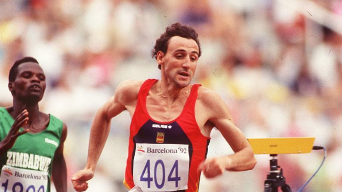 Fermín Cacho el día que logró el oro olímpico.-D.S.