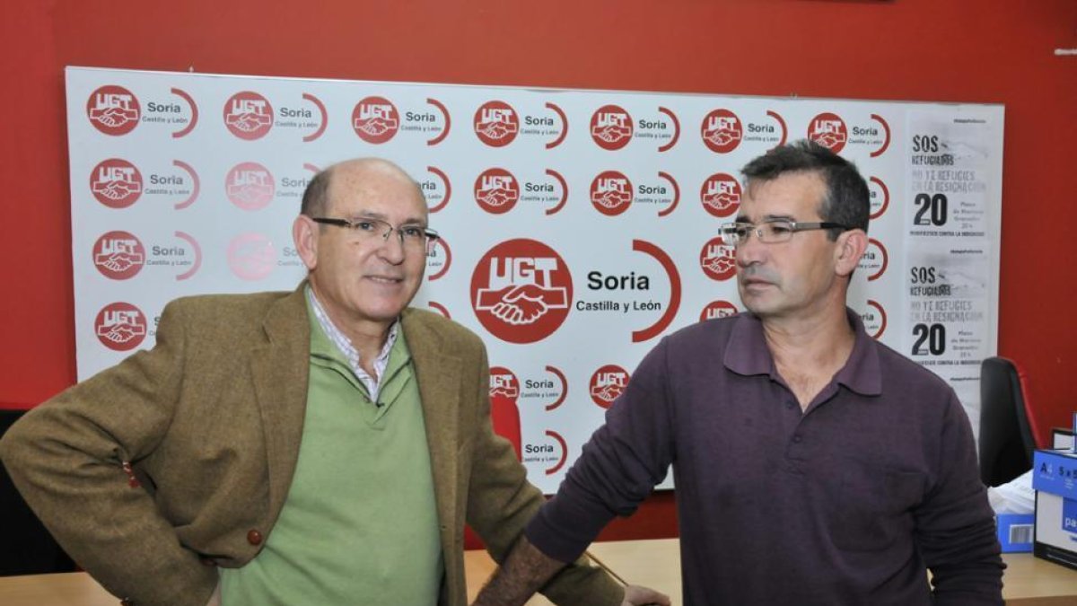 Ildefonso Núñez y Jesús Martín Benito, en la sede de UGT.-L.A.T.