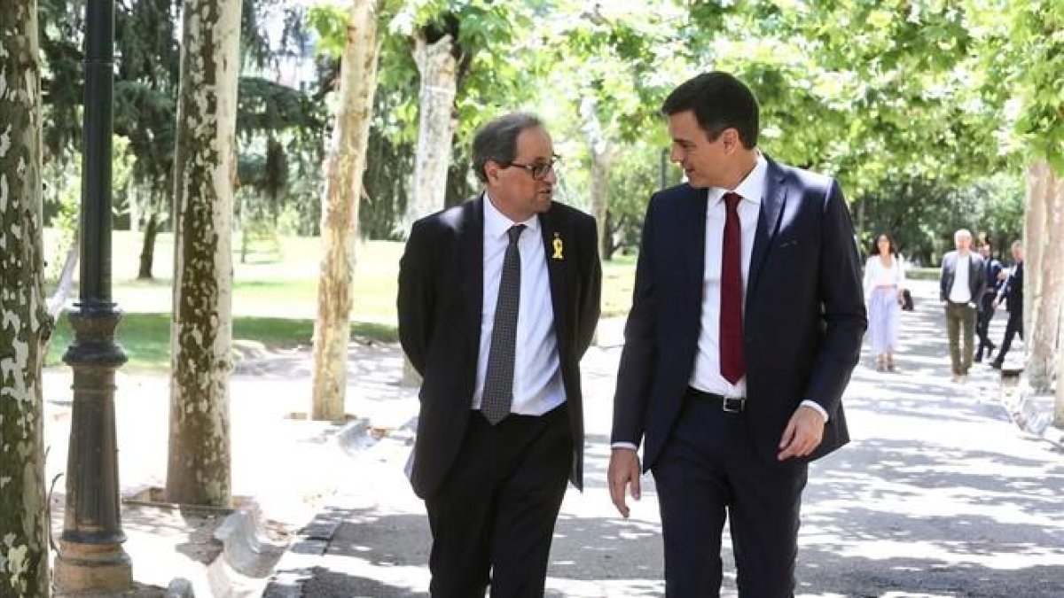 Encuentro de los presidentes Quim Torra y Pedro Sánchez.-RUBÉN MORENO