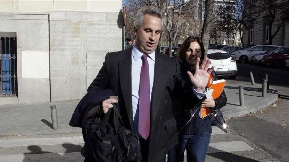 Javier de la Rosa Misol, en la Audiencia Nacional donde se le investiga por blanqueo de capitales en el 'caso Pujol'.-JOSE LUIS ROCA