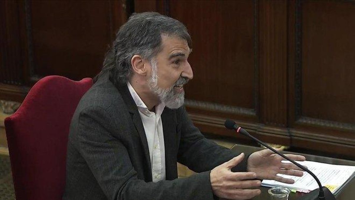 Jordi Cuixart, en el juicio celebrado en el Supremo.-