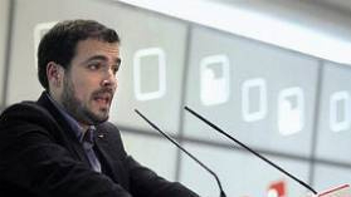 El candidato de IU a las elecciones generales, este sábado, en Madrid.-Foto:   VÍCTOR LERENA / EFE