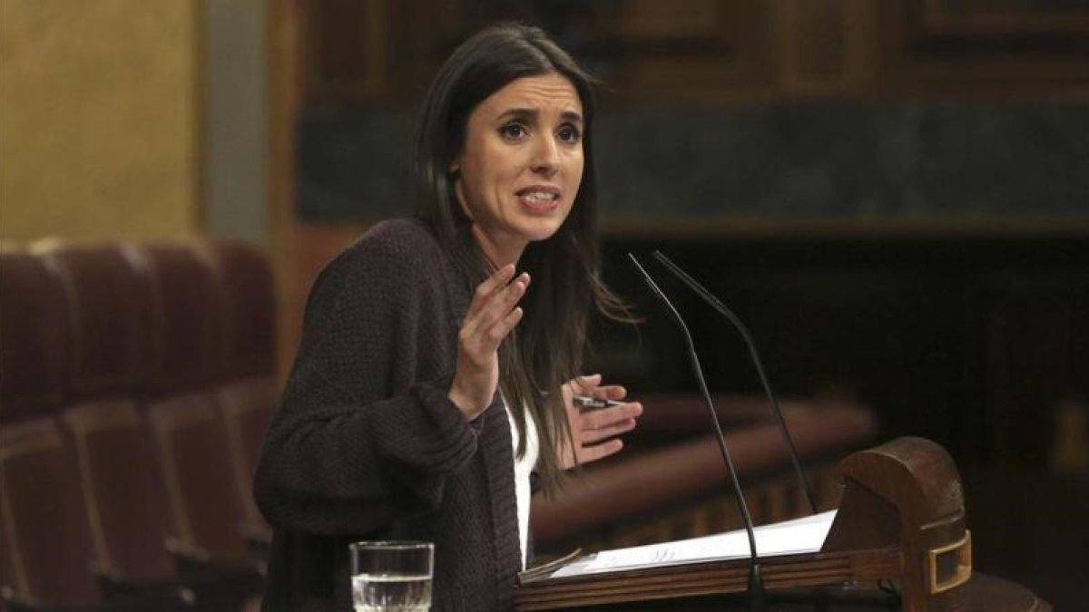 La portavoz de Unidos Podemos en el Congreso, Irene Montero.-DAVID CASTRO