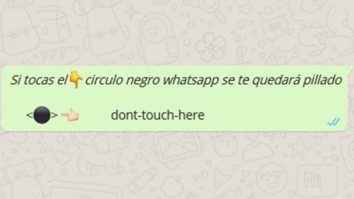 Broma viral Círculo negro, que bloquea Whatsapp.-EL PERIÓDICO