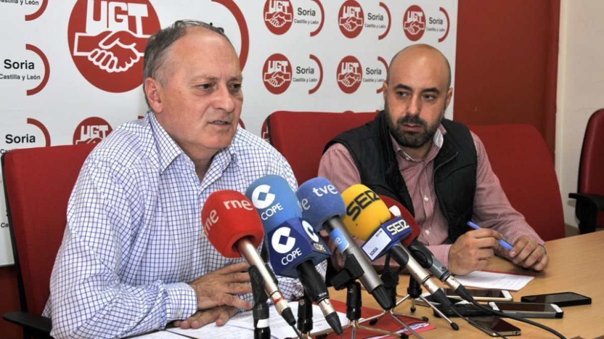 Faustino Temprano y Óscar Mario Lobo el pasado martes en Soria.-VALENTÍN GUISANDE