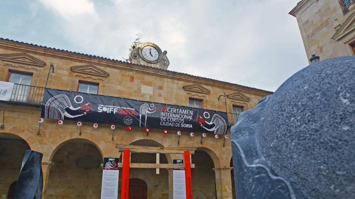 Palacio de la Audiencia durante la celebración de una edición pasada del Certamen de Cortos. HDS