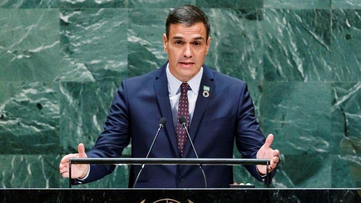 Pedro Sánchez en la ONU.-EFE