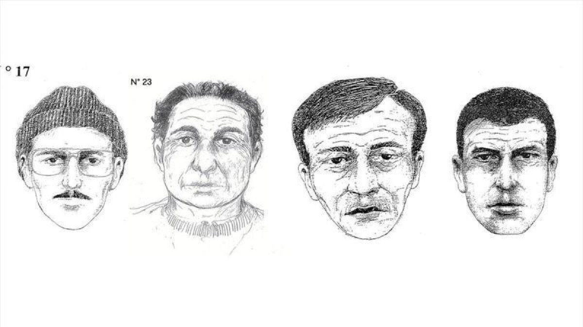 Retratos robot de los sospechosos de los crímenes de Brabante, en Bélgica.-EL PERIÓDICO