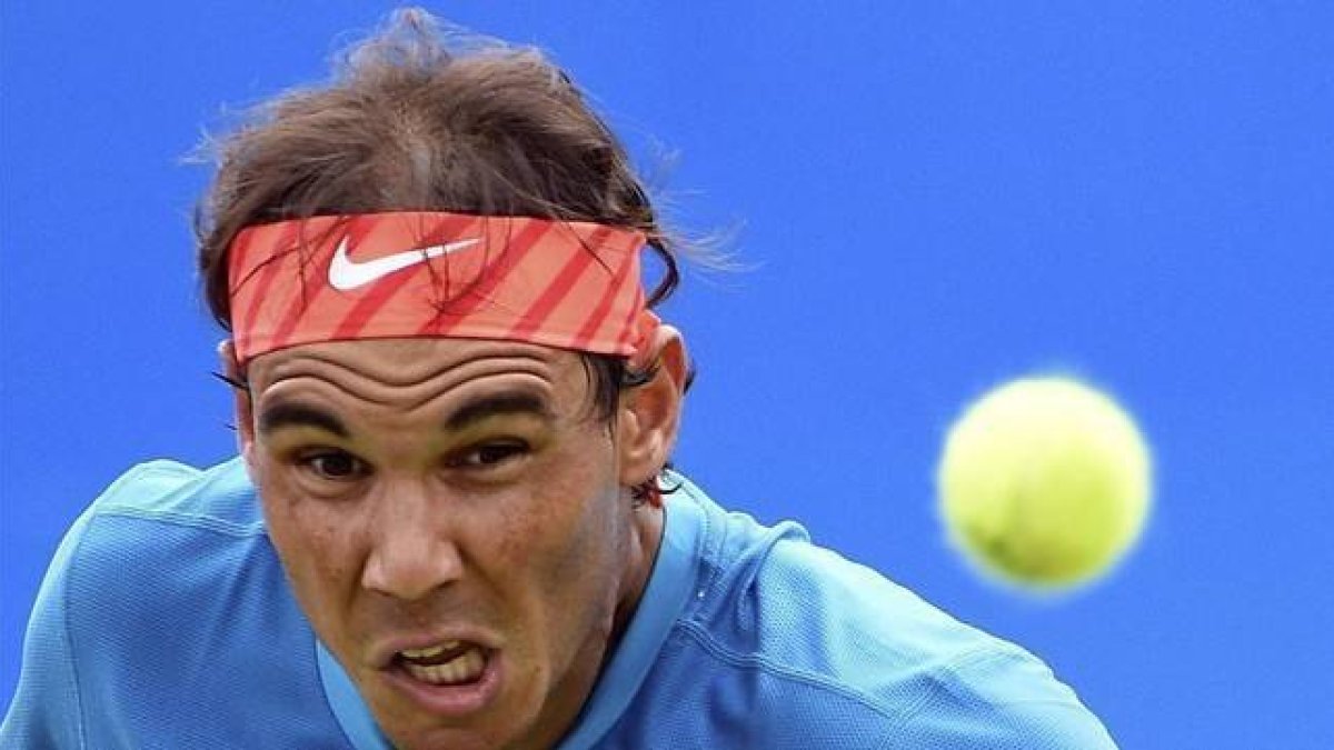 Nadal, en su partido ante Dolgopolov.-Foto: EFE / FACUNDO ARRIZABALAGA