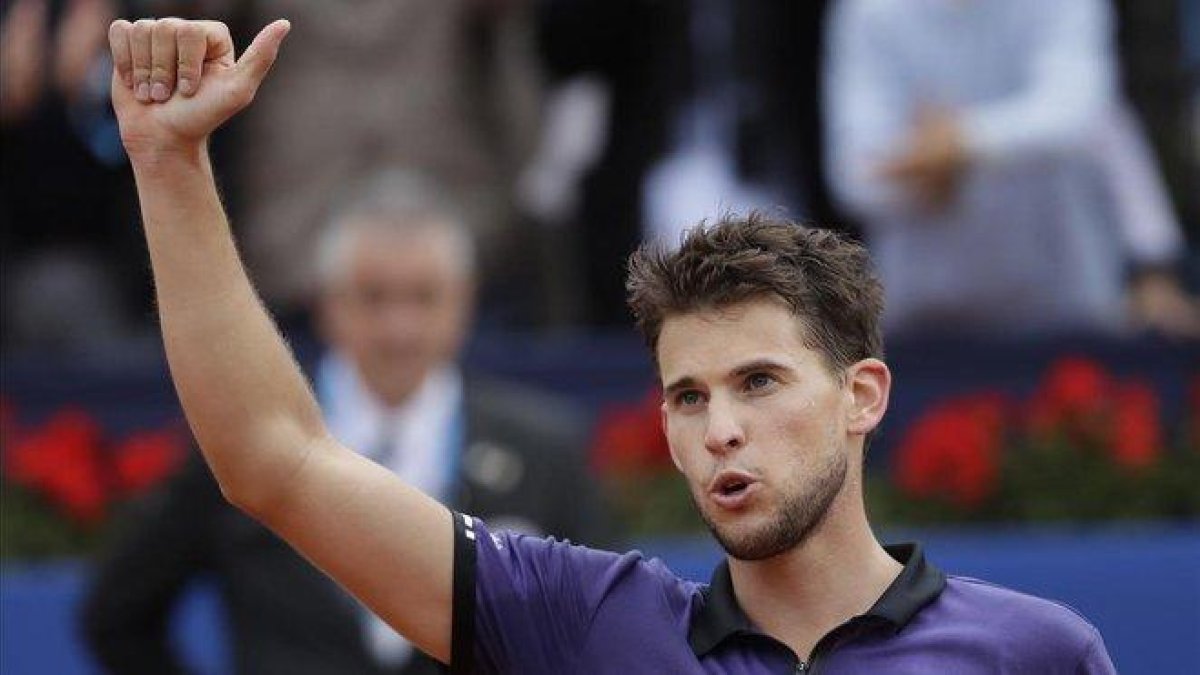 Thiem celebra la victoria en Barcelona.-EL PERIÓDICO