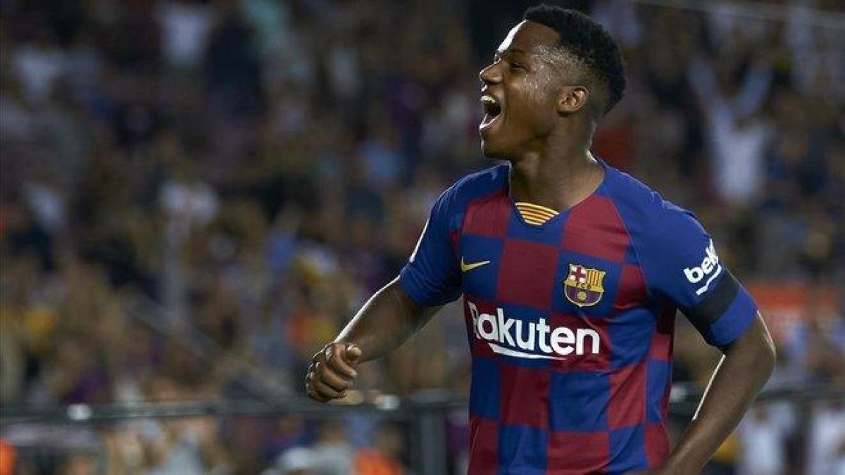 Ansu Fati con el Barça.-GETTY IMAGES