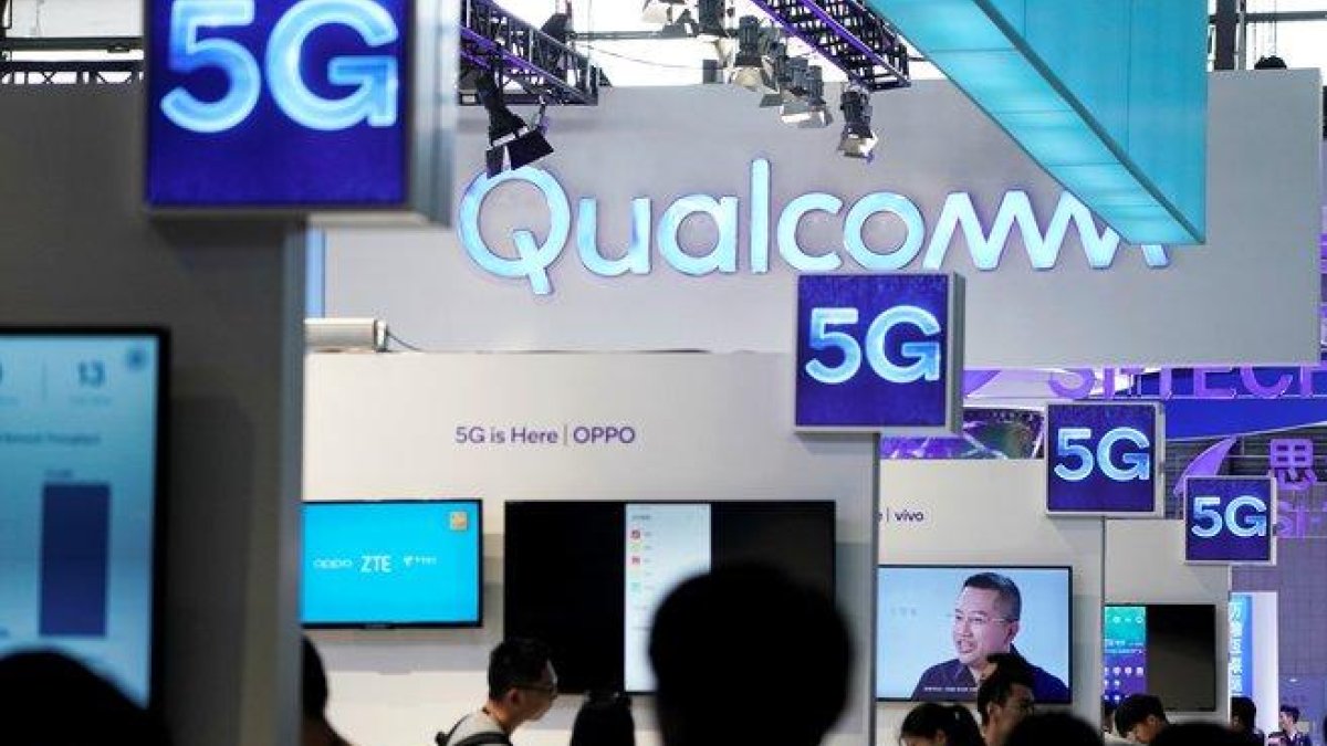 Estand de Qualcomm en el Mobile World Congress de Shanghái, el verano pasado.-