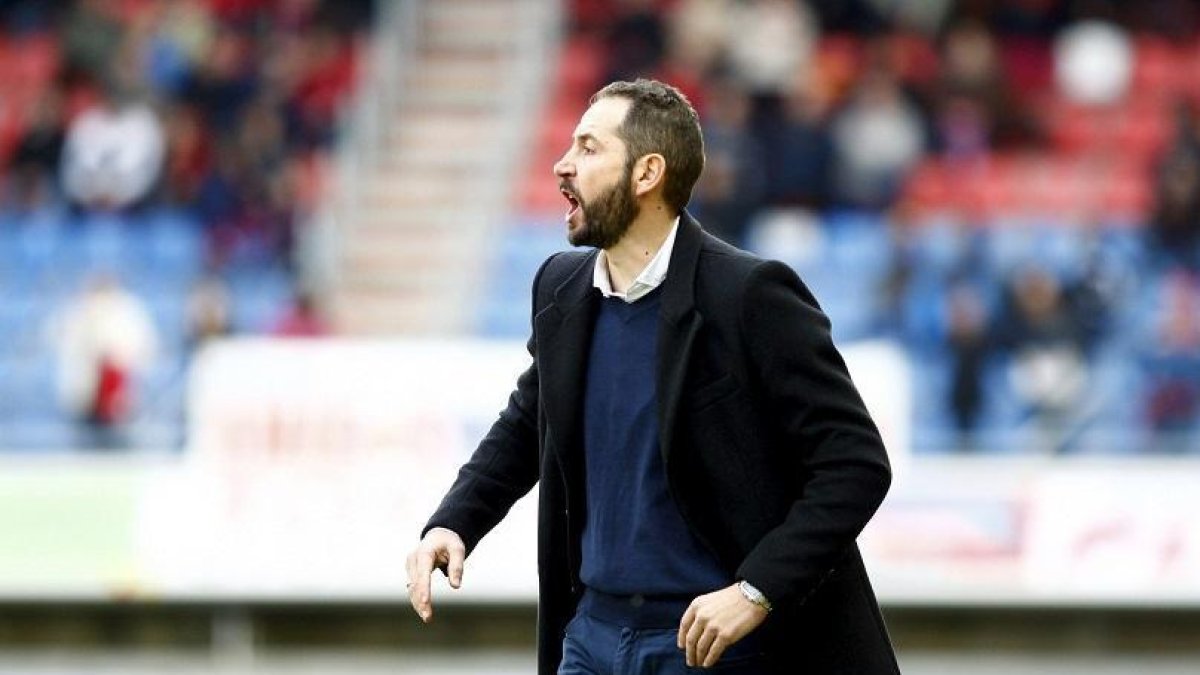 Pablo Machín, en una de sus visitas a Soria con el Girona. HDS