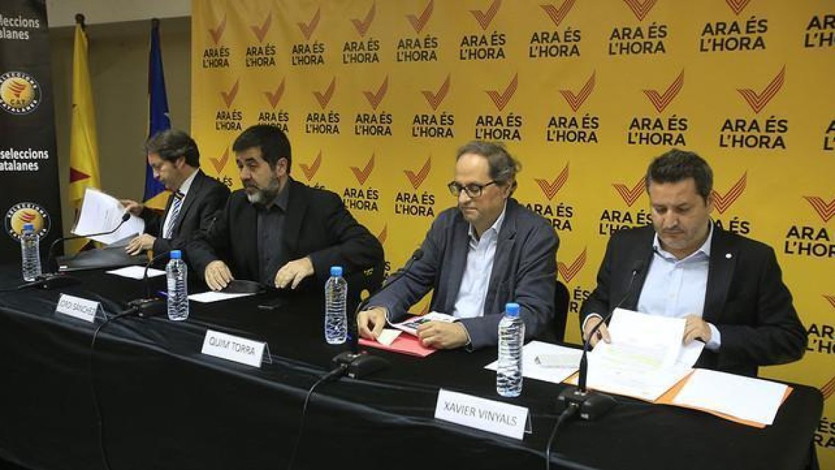 Torra, en 2015, en un acto cuando presidía Omnium-FERRAN NADEU