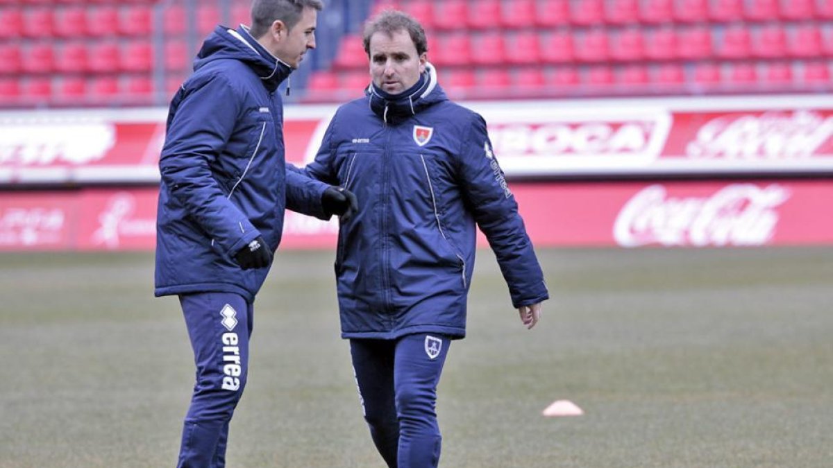 Arrasate en el entrenamiento del jueves en el estadio de Los Pajaritos.-Mario Tejedor