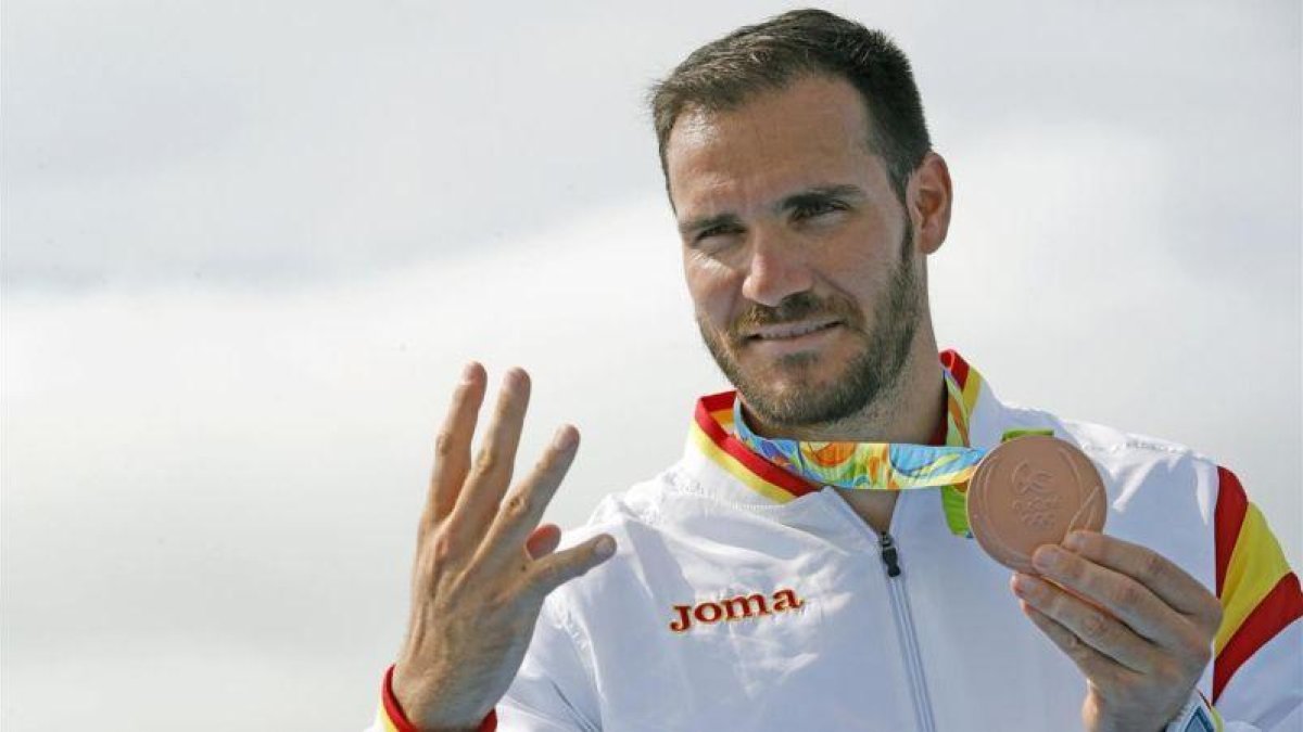 Saúl Craviotto en los JJOO de Rio con la medalla de bronce.-EL PERIÓDICO