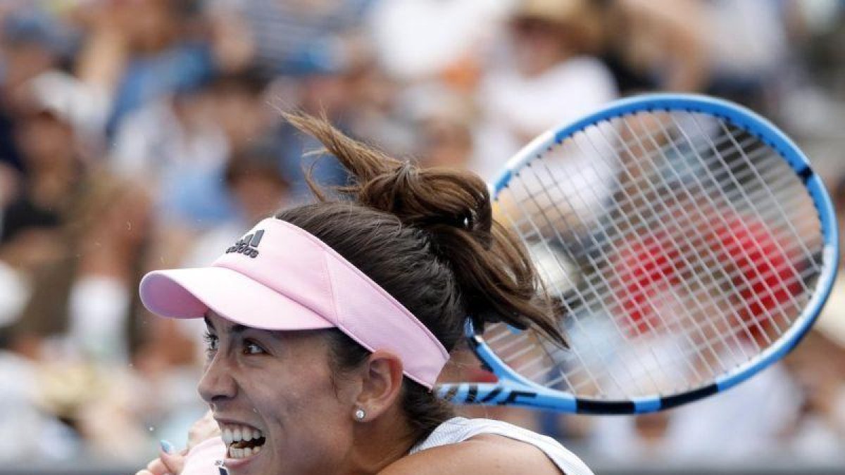 Garbiñe Muguruza, en su partido.-REUTERS