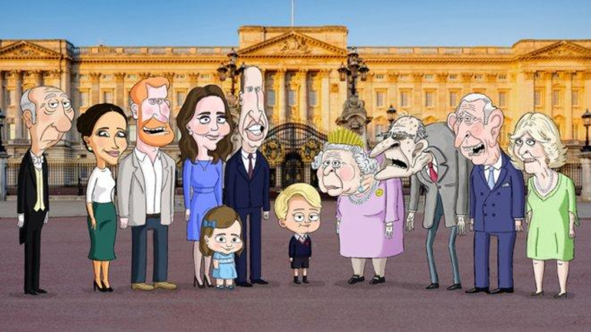 La famlia real británica, con el pequeño George en el centro.-HBO MAX