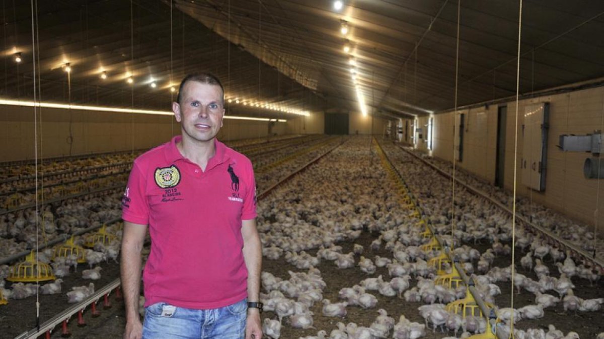 El promotor en las instalaciones de pollos, que se reconvertirán al pavo-V. Guisande