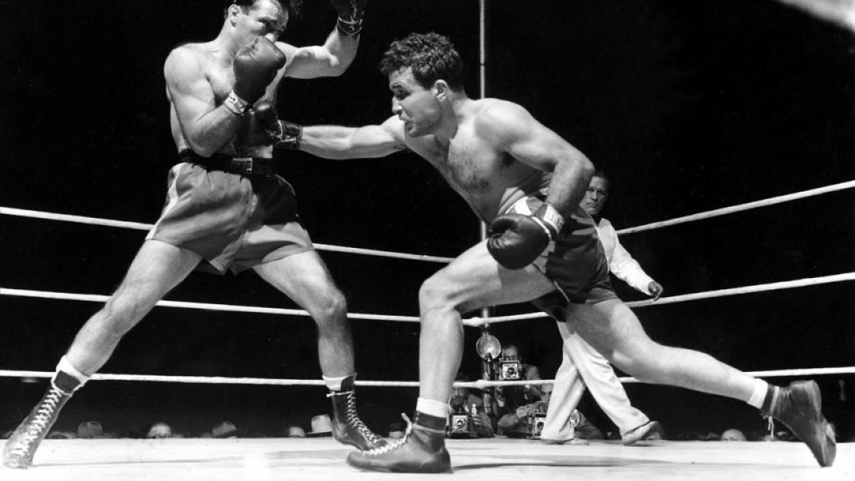 Jake LaMotta, durante uno de sus combates-