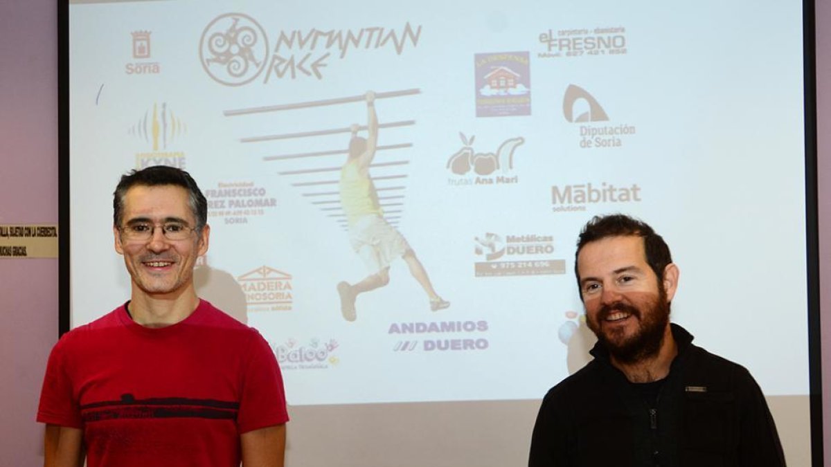 Rubén Pérez y Josemi Díez en la presentación de la Numantian Race.-Álvaro Martínez