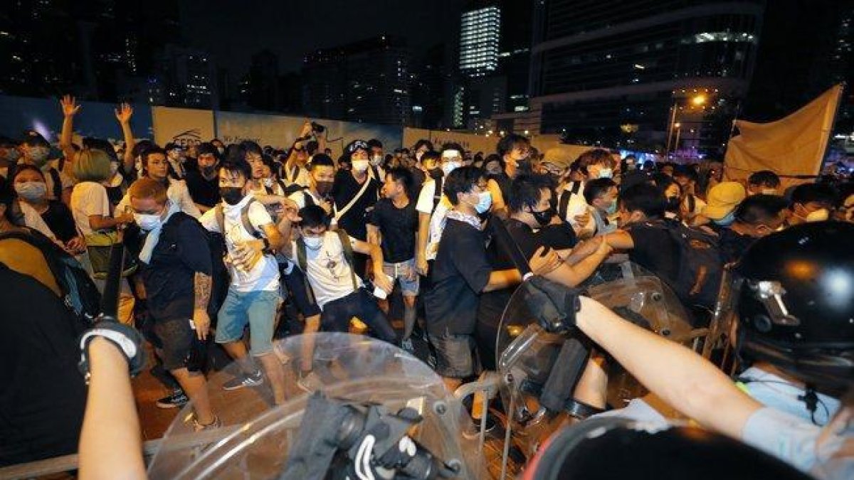 Protestas en Hong Kong en contra de la ley de extradición china.-AP