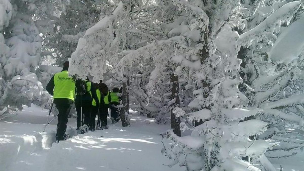 Ayer se llevaron a cabo las primeras rutas de raquetas de nieve.-HDS