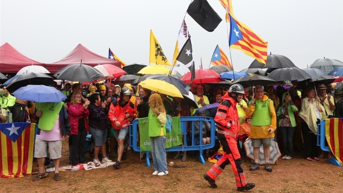 Acto de ANC y Òmnium en Lledoners en recuerdo de las víctimas del 17-A.-ANNA MAS