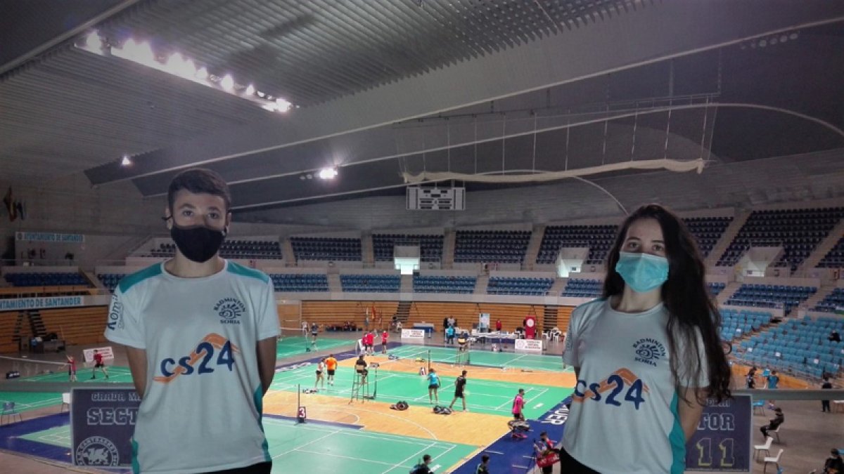 Javier Barrios y Ana Peñaranda en las instalaciones del Palacio de los Deportes de Santander. HDS