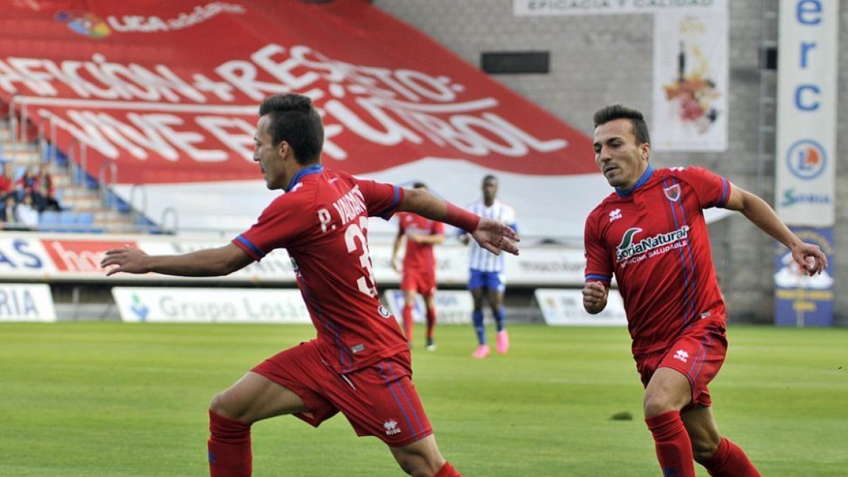 Los hermanos Valcarce se han ganado la confianza del Arrasate y ahora mismo son indiscutibles en la banda izquierda del Numancia.-Diego Mayor