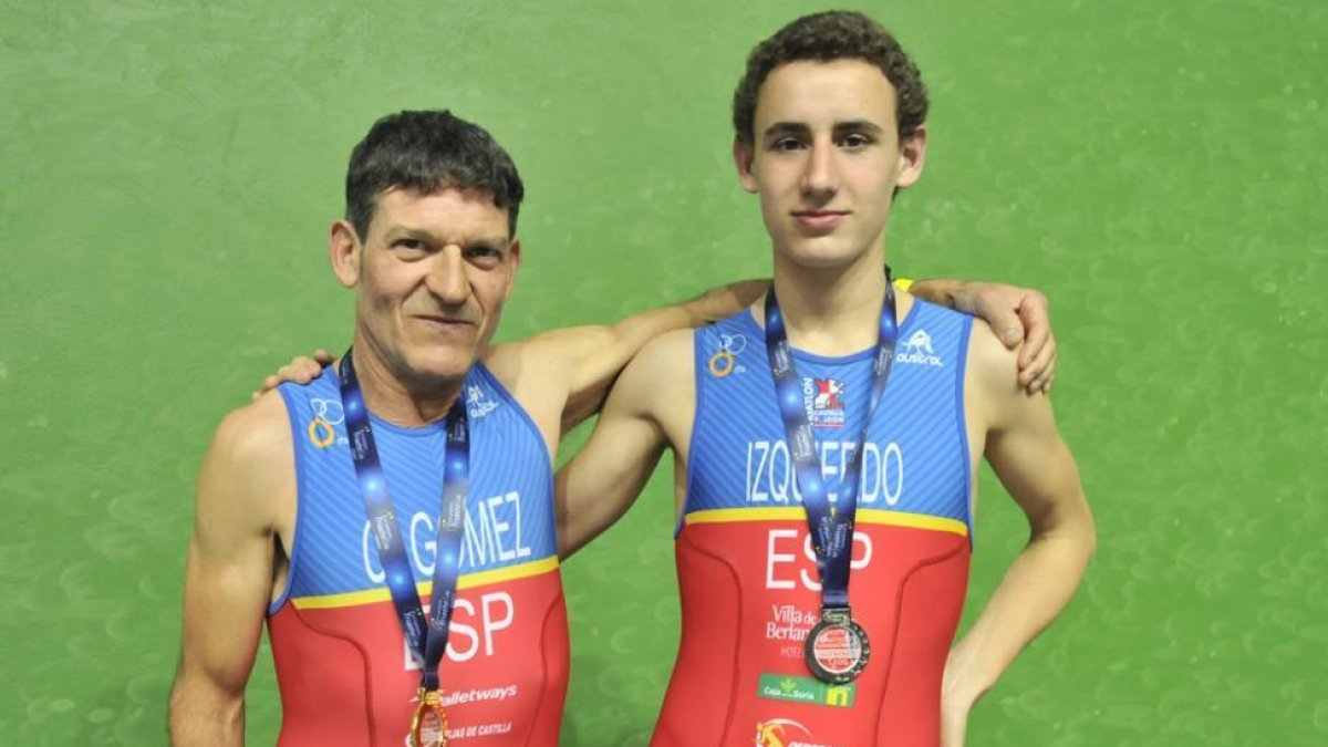 Carmelo Gómez y Alfonso Izquierdo fueron dos de los cuatro sorianos que lograron subir al pódium.-MARÍA FERRER