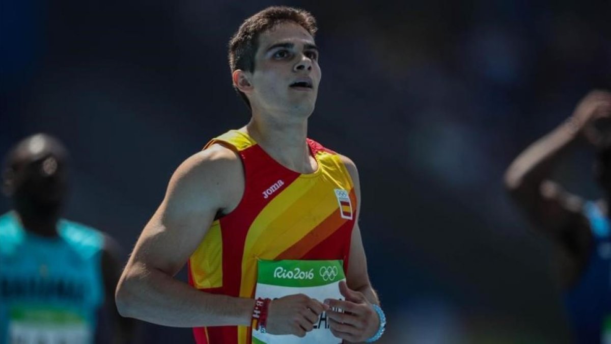 El atleta español, Bruno Hortelano, durante la prueba de los 200 metros de los Juegos Olímpicos de Río.-FERNANDO BIZERRA JR / EFE