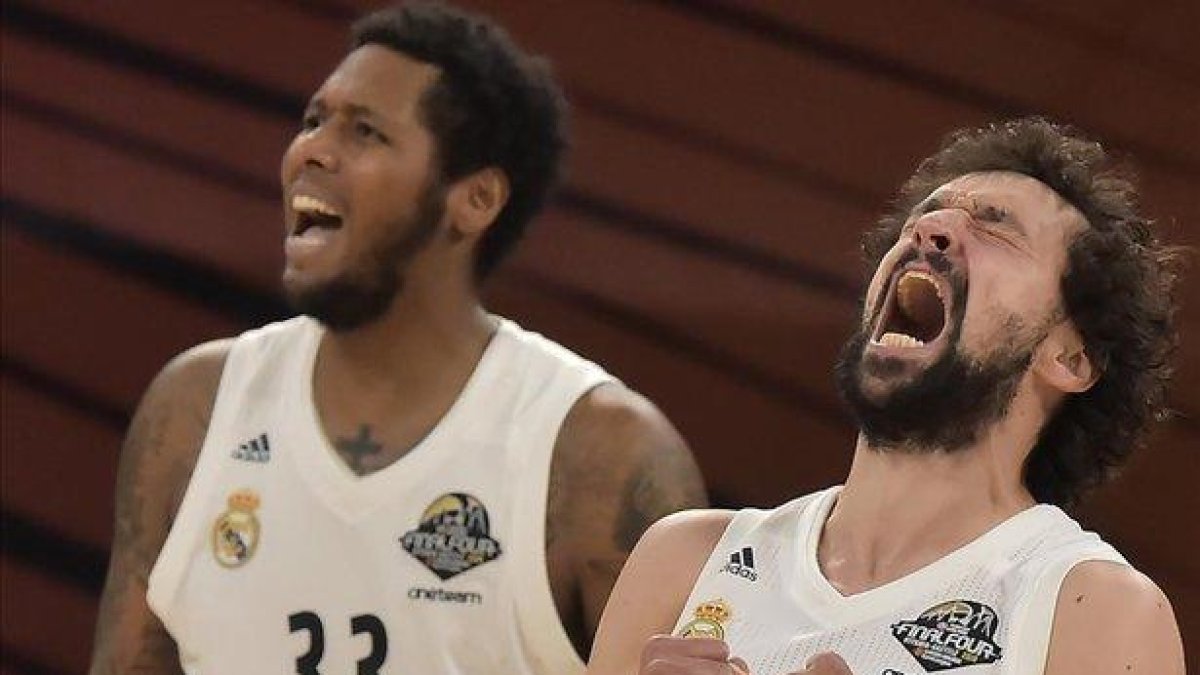 Sergio Llull, en la cancha del Real Madrid.-