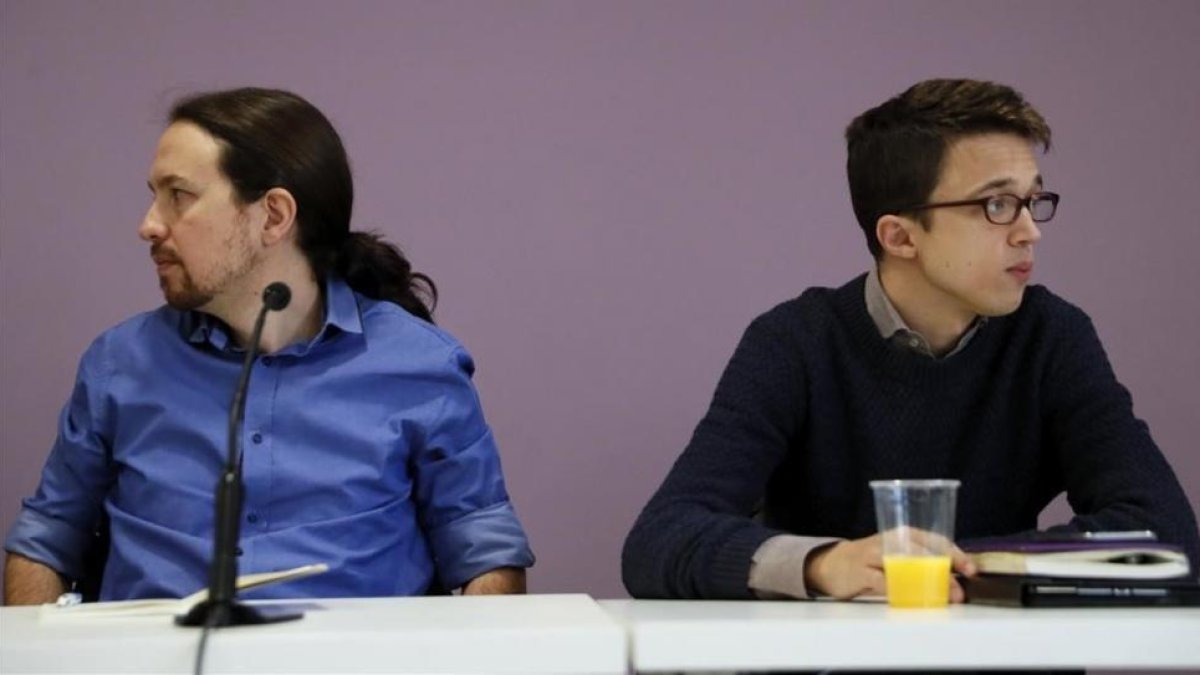 Pablo Iglesias e Íñigo Errejón, durante el consejo ciudadano estatal, el pasado sábado, en Madrid.-EFE