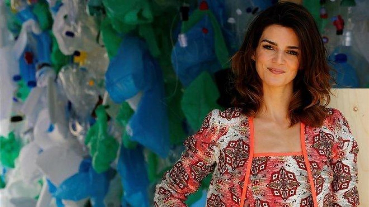 Clara Lago, en un acto contra el uso de plásticos, este miércoles en Madrid.-EFE / ZIPI