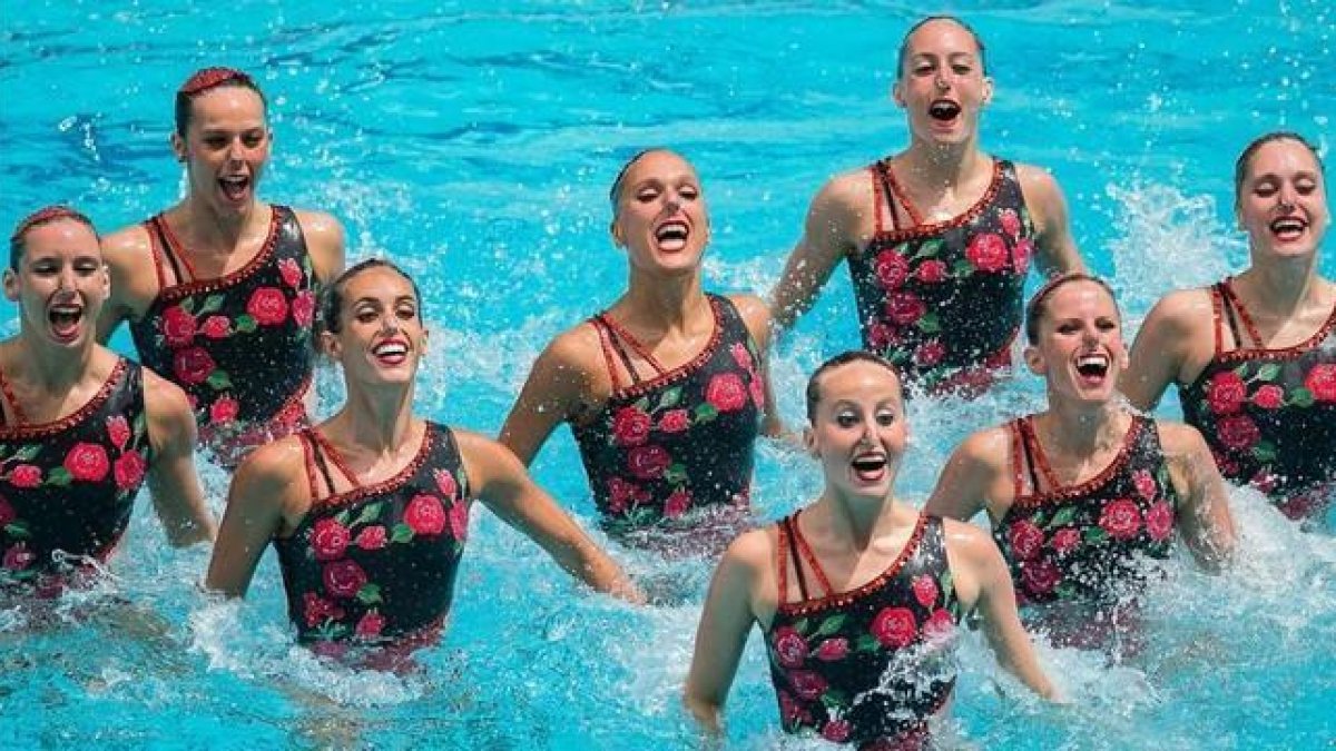 El equipo español de sincronizada que no se ha clasificado para los Juegos de Río.-EFE / GUSTAVO OLIVEIRA