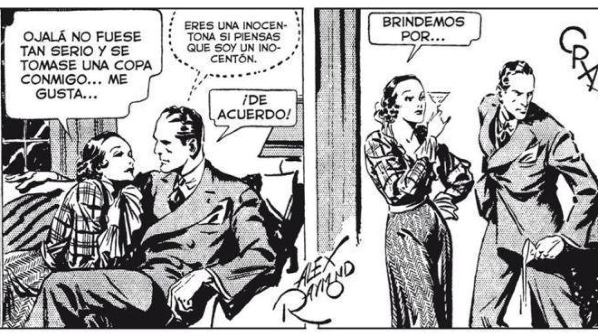 Viñeta de las tiras para prensa de la serie 'Agente Secreto X9', con guion de Dashiell Hammett y dibujo de Alex Raymond, publicada en mayo de 1934.-EL PERIÓDICO
