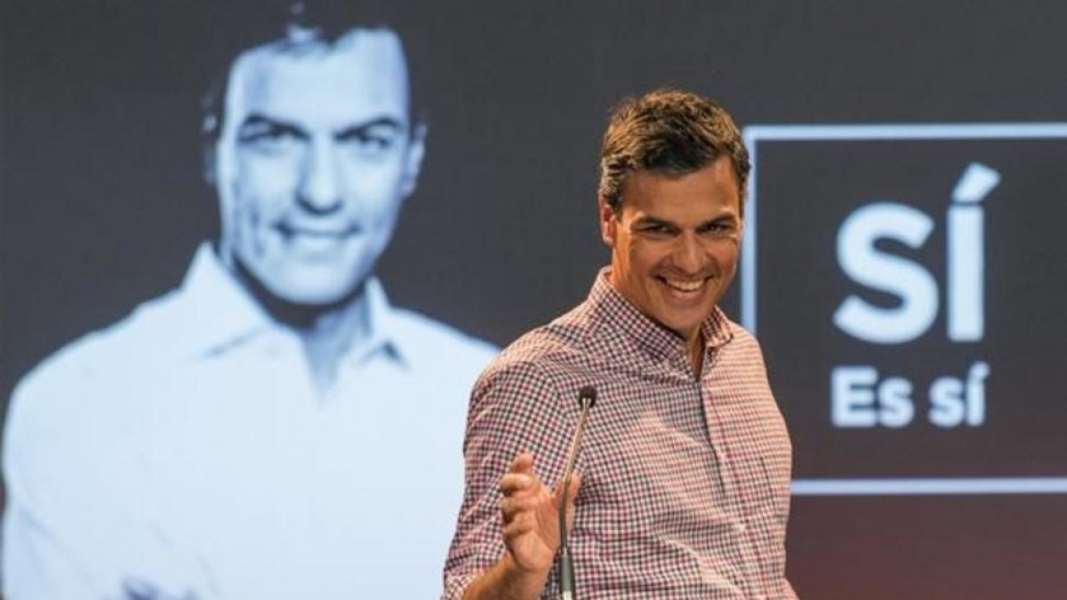 Pedro Sánchez, durante un acto celebrado en Palma el pasado mes de abril.-EFE