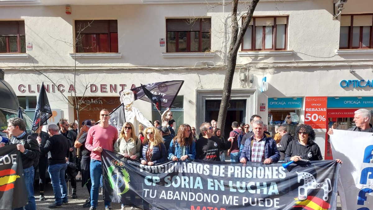 Representantes de Soria en la manifestación de este martes en Madrid. HDS
