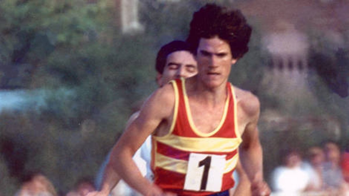 Abel ANtón en una prueba, cuando contaba con 18 años.-