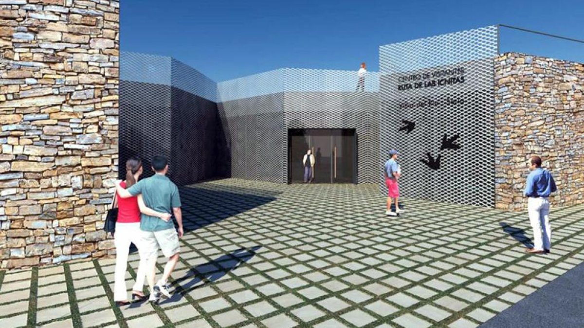Maqueta del proyecto redactado para el futuro centro de las icnitas en Villar del Río.-HDS