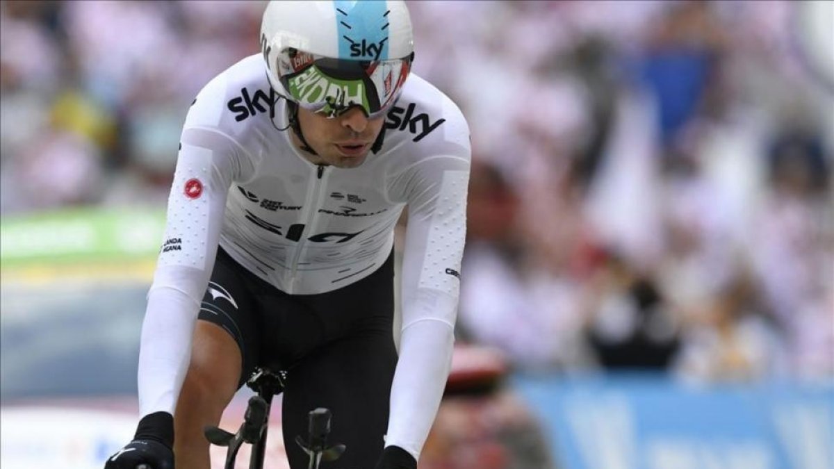 Mikel Landa, durante la última contrarreloj del Tour-AFP / PHILIPPE LÓPEZ