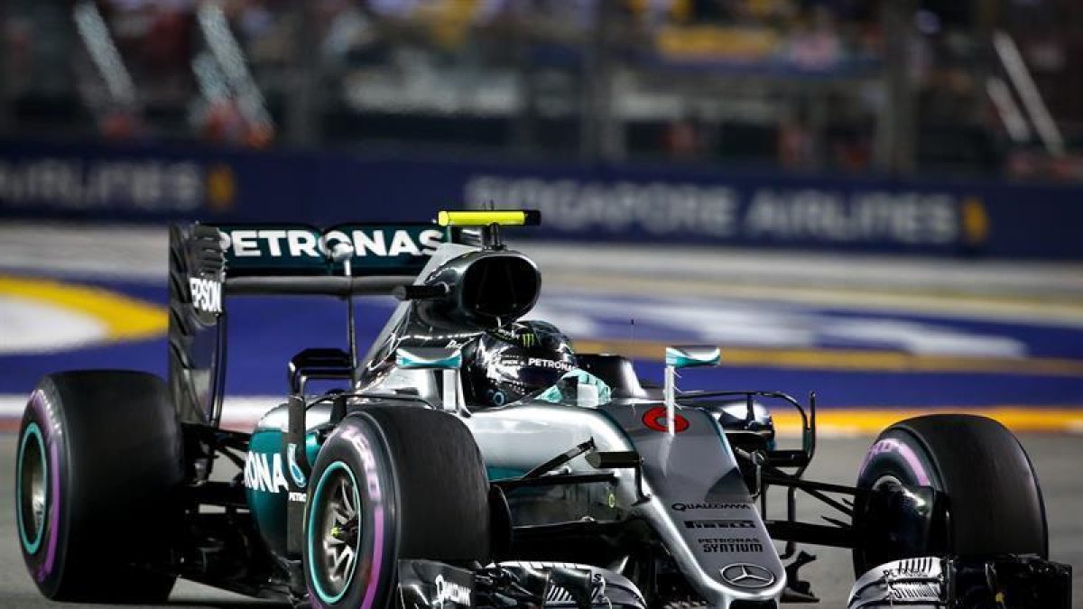 Rosberg, durante la carrera del Gran Premio de Singapur-EFE