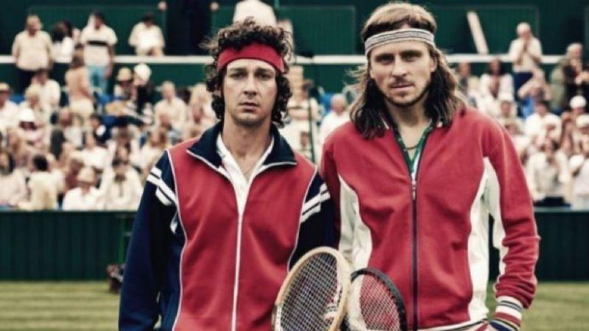 LeBeouf y Gudnasson en la primera imagen del film 'Borg/McEnroe'-'BORG/MCENROE'