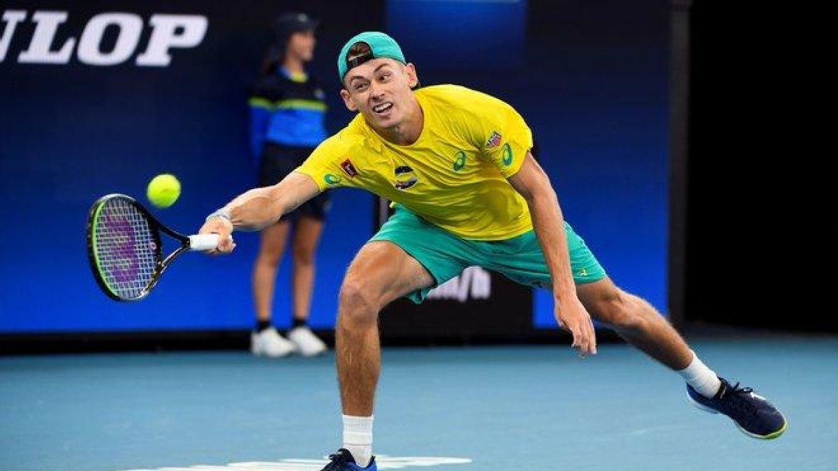 Álex de Miñaur, en el partido que este jueves perdió ante el británico Daniel Evans.-WILLIAM WEST / AFP