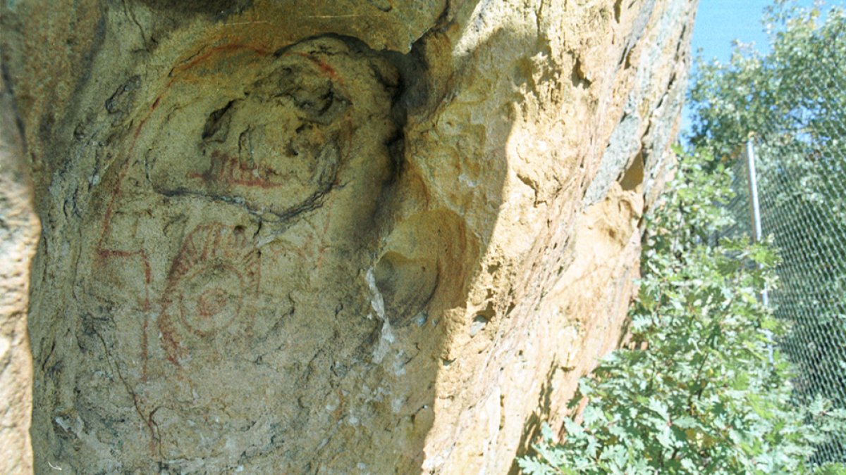 Pinturas rupestres en el abrigo de Fuentetoba. HDS