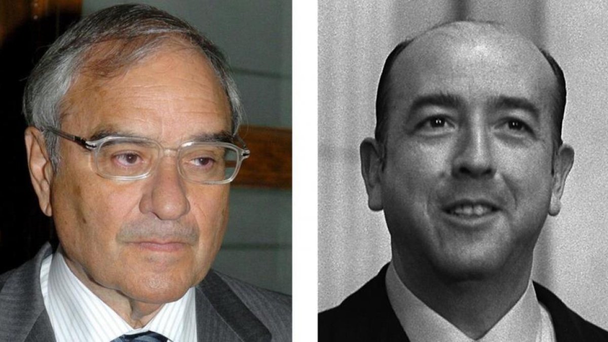 Fotografía de archivo del exministro de la transición Rodolfo Martín Villa y del exministro franquista José Utrera Molina.-EFE / ARCHIVO / Manuel H. de León